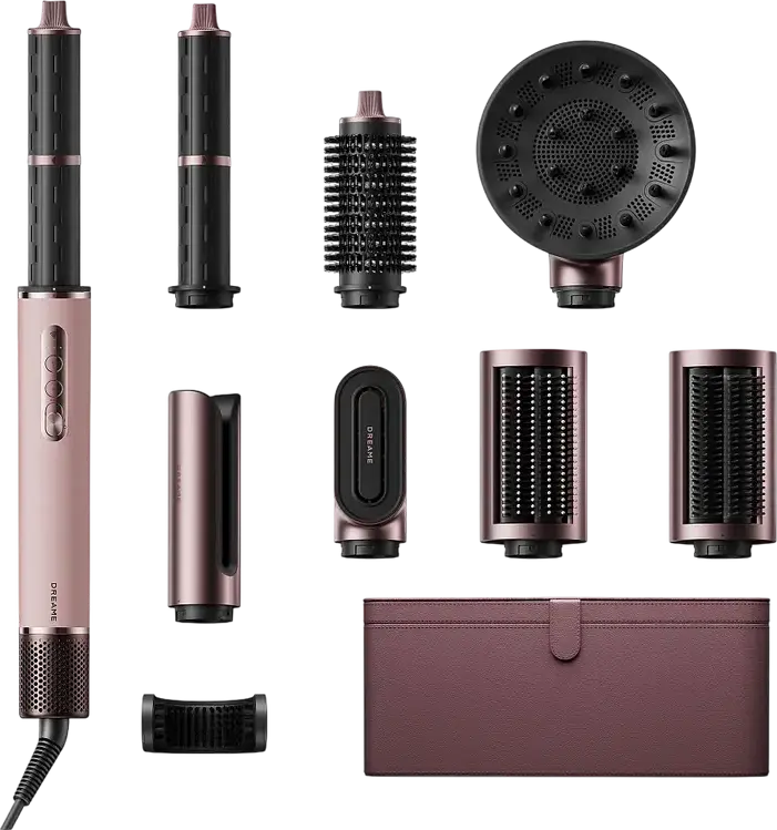 Styling Hair Dreame AirStyle Pro Hi, Motor Brushless 130,000 RPM, 1400W, Ionizare, 8 Accesorii, Control Temperatura NTC, Roz