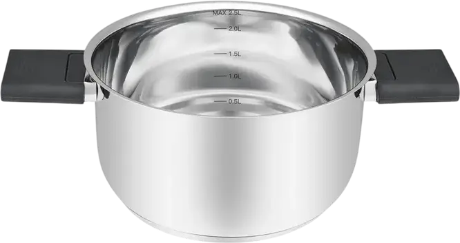Resto 92202 Anser Stainless Steel Casserole with Glass Lid, 2.5L, 18cm, Capsule Bottom, Induction Compatible, Ergonomic Foldable Handles