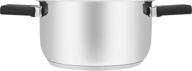 Resto 92202 Anser Stainless Steel Casserole with Glass Lid, 2.5L, 18cm, Capsule Bottom, Induction Compatible, Ergonomic Foldable Handles