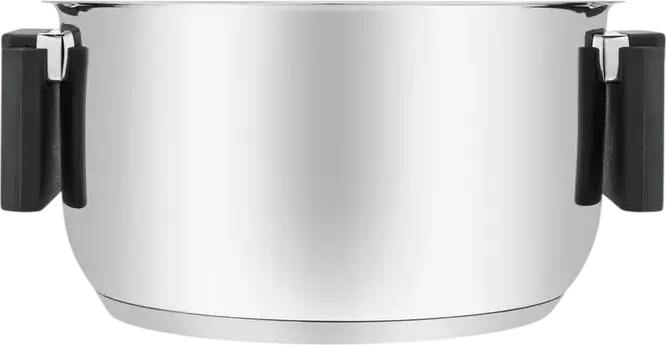 Resto 92202 Anser Stainless Steel Casserole with Glass Lid, 2.5L, 18cm, Capsule Bottom, Induction Compatible, Ergonomic Foldable Handles