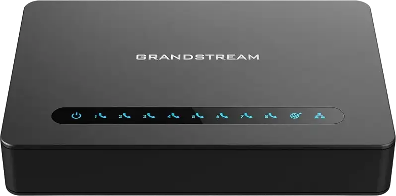 Gateway VoIP Grandstream HT818 Adaptor Telefon Analogic (ATA) cu 8 porturi FXS, Router NAT Gigabit Integrat, Management Cloud GDMS, Negru