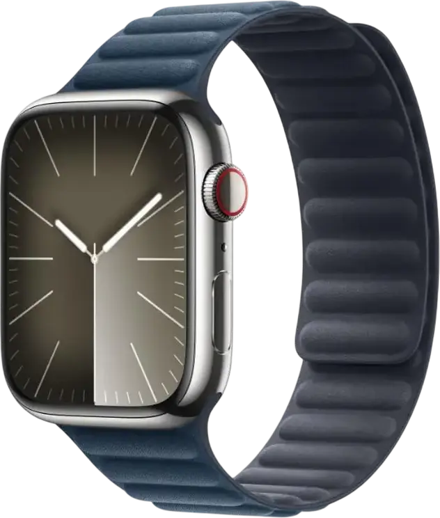 Apple Watch Magnetic Link Strap FineWoven Micro-Twill Polyester Pacific Blue for 42mm 44mm 45mm Case Sizes Medium M/L 165-205mm Wrist Circumference
