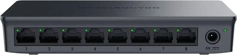 Grandstream GWN7711 Layer 2 Lite Managed Network Switch, 8-Port Gigabit Ethernet 10/100/1000 Mbps, Cloud Manageable via GDMS, QoS, VLAN, IGMP Snooping