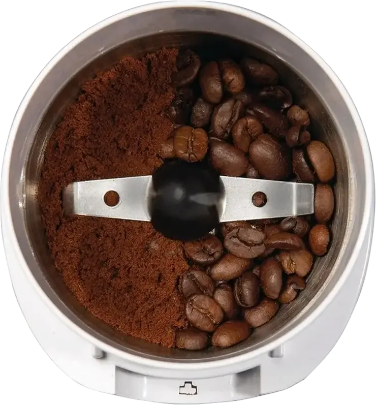 Gorenje SMK150WI Electric Coffee Grinder, 150W Stainless Steel Rotary Blades, 60g Bean Capacity, Pulse Mode, Overheat Protection, White