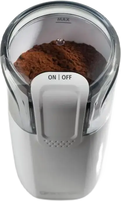 Gorenje SMK150WI Electric Coffee Grinder, 150W Stainless Steel Rotary Blades, 60g Bean Capacity, Pulse Mode, Overheat Protection, White