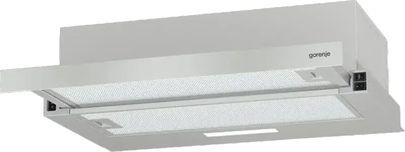 Gorenje TH 60 E 3X Built-in Telescopic Hood, Stainless Steel, 60cm, 350 m3/h Extraction, LED Lighting, 3 Speed Levels, Grey