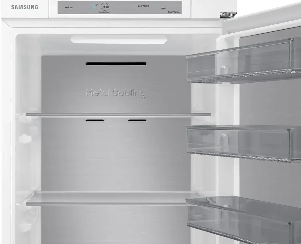 Frigider Încorporabil Samsung BRR29703EWW, No Frost, SpaceMax, Metal Cooling, 289L, SmartThings, Clasa Energetică E, Alb, 54x177.5x55 cm