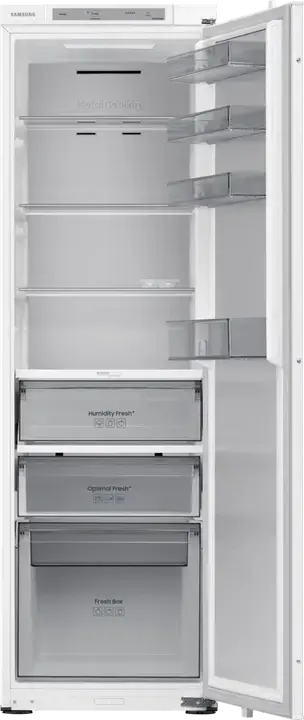 Frigider Încorporabil Samsung BRR29703EWW, No Frost, SpaceMax, Metal Cooling, 289L, SmartThings, Clasa Energetică E, Alb, 54x177.5x55 cm