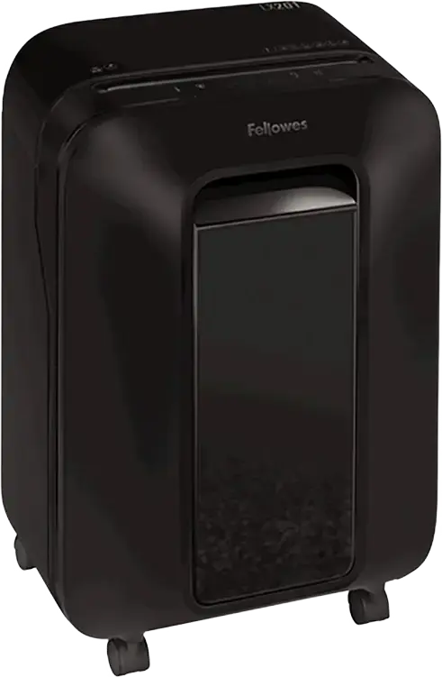Шредер Fellowes Powershred LX201 с микрорезкой, уровень секретности P-5, на 12 листов, корзина 22 л, технологии Intellibar и Safesense, черный