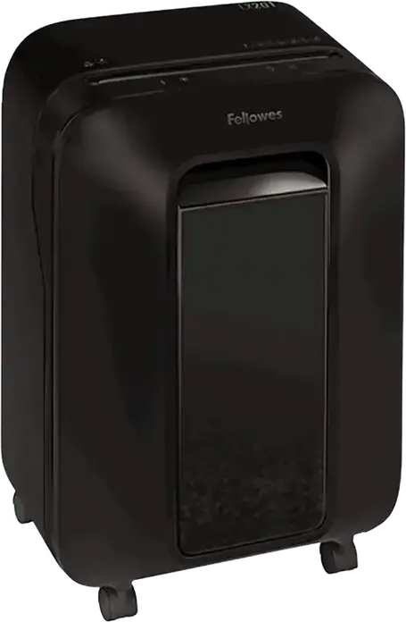 Шредер Fellowes Powershred LX201 с микрорезкой, уровень секретности P-5, на 12 листов, корзина 22 л, технологии Intellibar и Safesense, черный