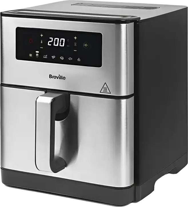 Breville VDF131X-01 Halo Air XL Air Fryer, 1700W, 9L Capacity, Digital Tactile Control, 6 Preset Programs, Frying Baking Grilling, Silver and Black