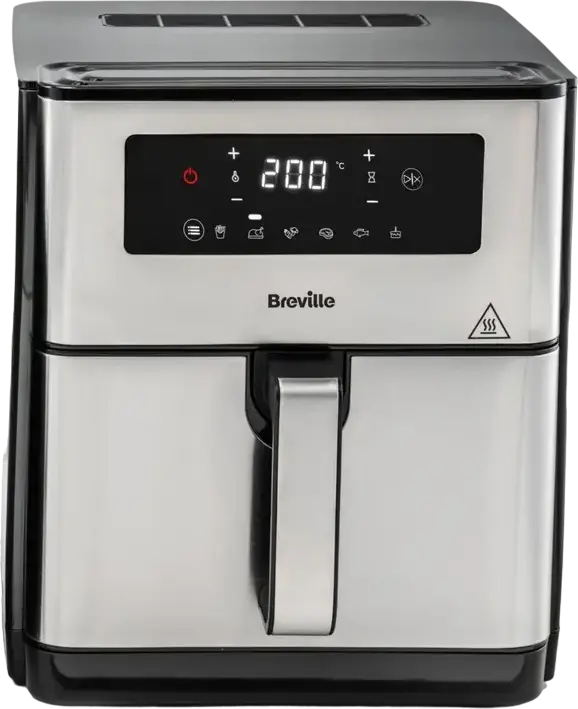 Breville VDF131X-01 Halo Air XL Air Fryer, 1700W, 9L Capacity, Digital Tactile Control, 6 Preset Programs, Frying Baking Grilling, Silver and Black