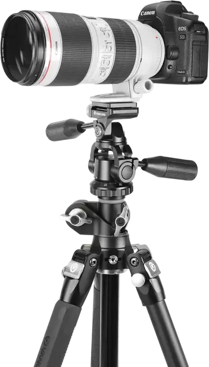 Vanguard VEO 3T+ 264APS Aluminum Travel Tripod and Monopod, Multi-Angle Center Column MACC, Video Pan-Tilt Head, 10kg Load, 130.8cm Max Height, Black