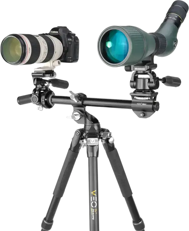 Vanguard VEO 3T+ 264APS Aluminum Travel Tripod and Monopod, Multi-Angle Center Column MACC, Video Pan-Tilt Head, 10kg Load, 130.8cm Max Height, Black