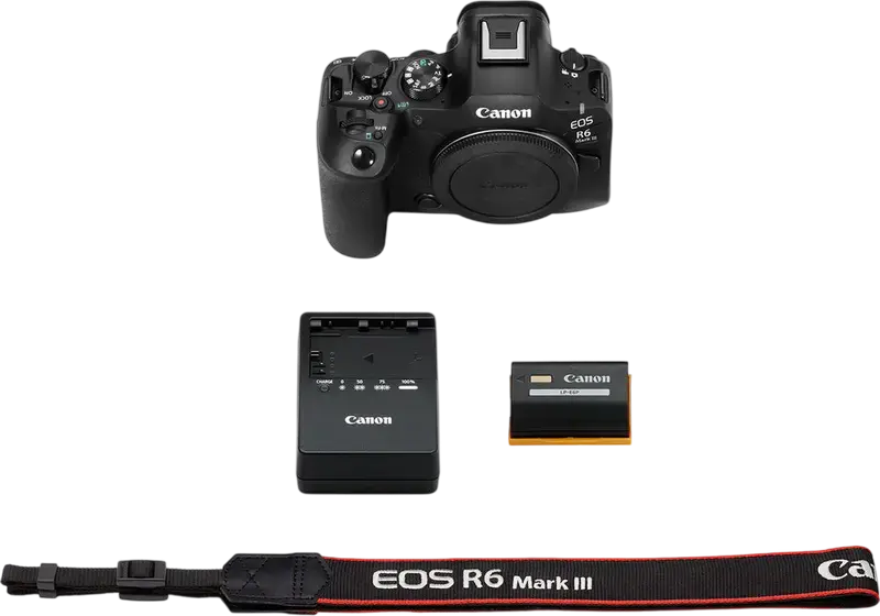 Canon EOS R6 Mark III Full-Frame Mirrorless Camera, 32.5 MP CMOS Sensor, DIGIC X Image Processor, In-Body Image Stabilization, RF Mount