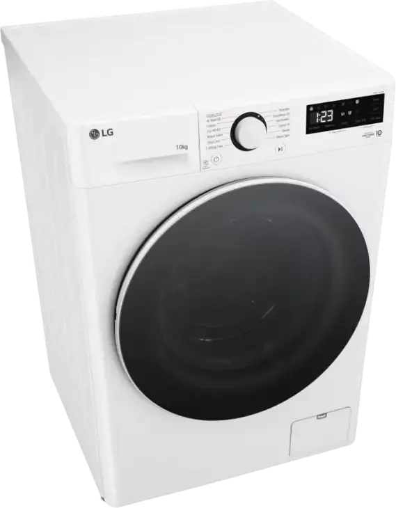 LG F4WR510S0W Front-Load Washing Machine, 10kg Capacity, Energy Class A, 1400 rpm, Steam Cleaning, TurboWash 29, LED Display, White/Black, Freestanding