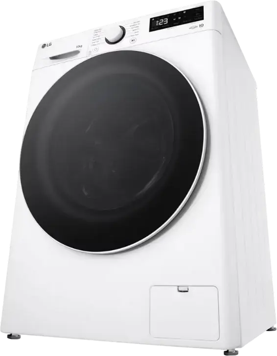 LG F4WR510S0W Front-Load Washing Machine, 10kg Capacity, Energy Class A, 1400 rpm, Steam Cleaning, TurboWash 29, LED Display, White/Black, Freestanding
