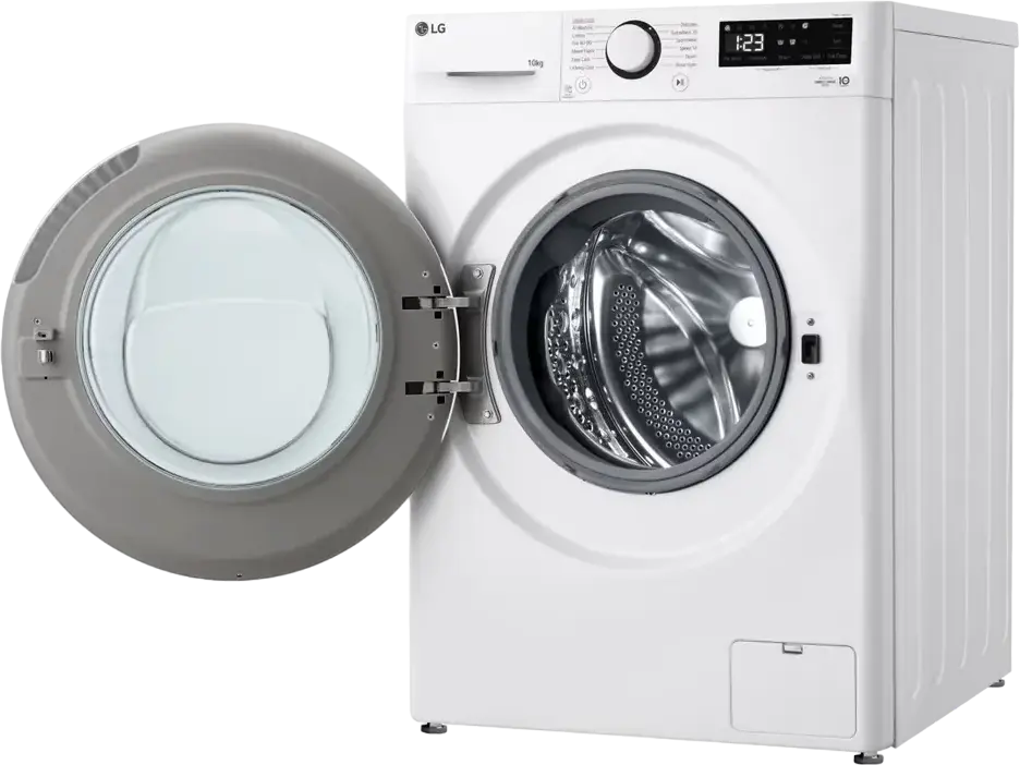 LG F4WR510S0W Front-Load Washing Machine, 10kg Capacity, Energy Class A, 1400 rpm, Steam Cleaning, TurboWash 29, LED Display, White/Black, Freestanding