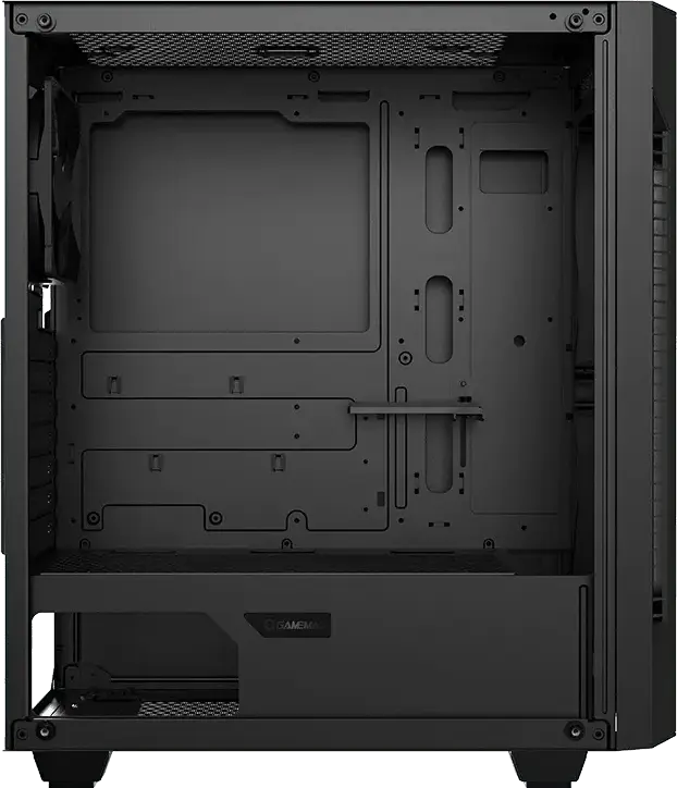 Gamemax Fortress TG Midi Tower Gaming Case, Tempered Glass Side Panel, E-ATX Support, 3x 120mm Fans Included, PWM Hub, Black