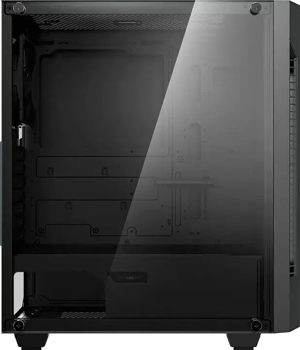 Gamemax Fortress TG Midi Tower Gaming Case, Tempered Glass Side Panel, E-ATX Support, 3x 120mm Fans Included, PWM Hub, Black