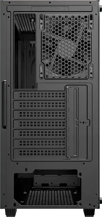 Gamemax Fortress TG Midi Tower Gaming Case, Tempered Glass Side Panel, E-ATX Support, 3x 120mm Fans Included, PWM Hub, Black