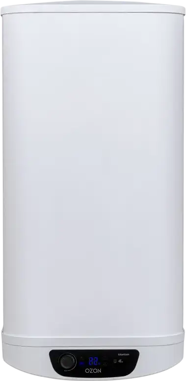 OZON OZ80SQ20D Electric Water Heater Boiler, 80L Square White Tank with Titanium Coating, Digital Display, ECO Mode, Energy Class C