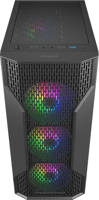Carcasă Gaming Cougar MX 110 RGB Midi-Tower, CGR-2BD2B-RGB, Sticlă Temperată, 4 Ventilatoare RGB 120mm, ATX/mATX/ITX, Negru, Oțel și ABS
