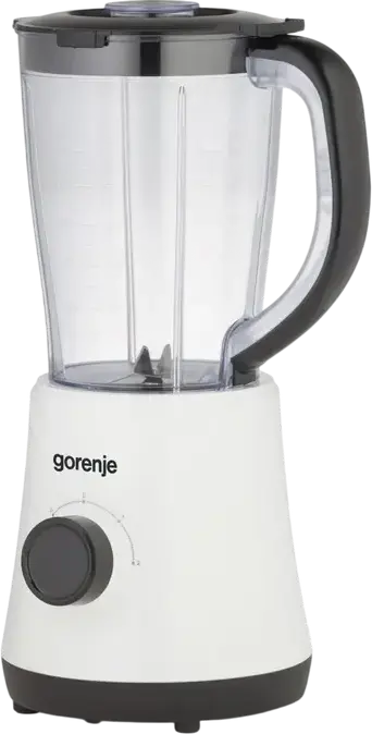 Blender de masă Gorenje B500BW, 500W, Borcan de Sticlă 1.5L, 2 Viteze și Mod Pulse, Alb, cu Cupă de Măsurare și Accesoriu pentru Tocare