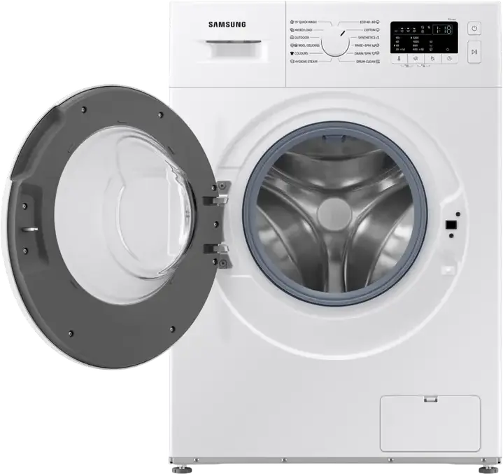Samsung WW60A3120WE/LE Front-Loading Washing Machine, 6kg Capacity, 1200 RPM, Digital Inverter Motor, Hygiene Steam, Slim Design, White