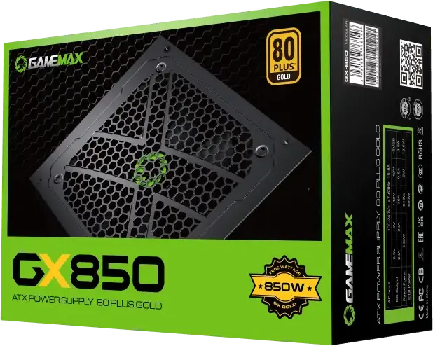 Sursă Alimentare Gamemax GX-850 Modular, 850W, Eficiență 80+ Gold, Complet Modulară, ATX, Ventilator FDB 120mm, Active PFC, LLC DC-DC, Negru
