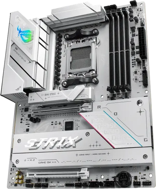 Placa de bază ASUS ROG STRIX B850-A GAMING WIFI AM5 AMD B850 ATX DDR5 8000MHz OC PCIe Gen5 M.2 Wi-Fi 7 Bluetooth 5.4 Alb/Argintiu