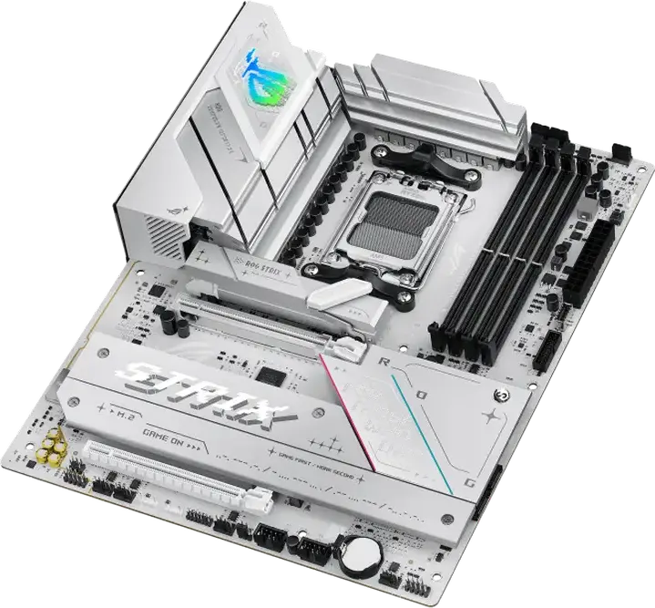 Placa de bază ASUS ROG STRIX B850-A GAMING WIFI AM5 AMD B850 ATX DDR5 8000MHz OC PCIe Gen5 M.2 Wi-Fi 7 Bluetooth 5.4 Alb/Argintiu