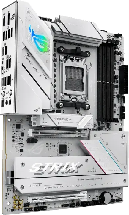 Placa de bază ASUS ROG STRIX B850-A GAMING WIFI AM5 AMD B850 ATX DDR5 8000MHz OC PCIe Gen5 M.2 Wi-Fi 7 Bluetooth 5.4 Alb/Argintiu