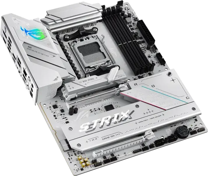 Placa de bază ASUS ROG STRIX B850-A GAMING WIFI AM5 AMD B850 ATX DDR5 8000MHz OC PCIe Gen5 M.2 Wi-Fi 7 Bluetooth 5.4 Alb/Argintiu