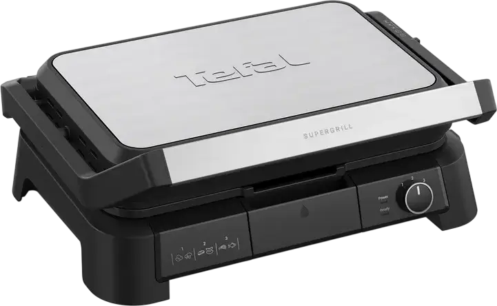Grătar electric Tefal GC520DE0, 2200W, Negru | Oțel inoxidabil