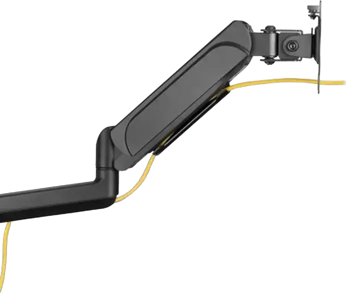 Suport de birou pentru 3 monitoare Gembird MA-DA3-01, Brat cu Gas Spring, pentru ecrane 17-27 inch, VESA 75x75 100x100, Otel, Negru, Reglabil