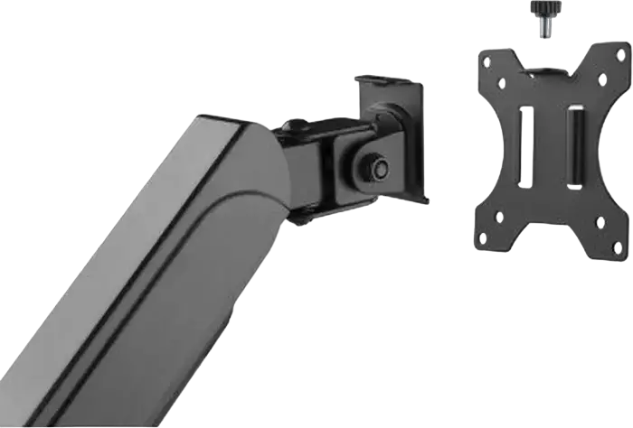 Suport de birou pentru 3 monitoare Gembird MA-DA3-01, Brat cu Gas Spring, pentru ecrane 17-27 inch, VESA 75x75 100x100, Otel, Negru, Reglabil