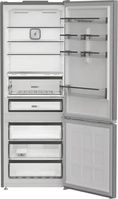 Whirlpool WHK2 6494 X6E Independent Combi Refrigerator, Dual No Frost, ZenInverter Compressor, 490L Net Volume, Energy Class C, Grey, 192x70x74.5 cm