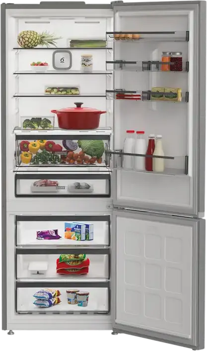 Whirlpool WHK2 6494 X6E Independent Combi Refrigerator, Dual No Frost, ZenInverter Compressor, 490L Net Volume, Energy Class C, Grey, 192x70x74.5 cm