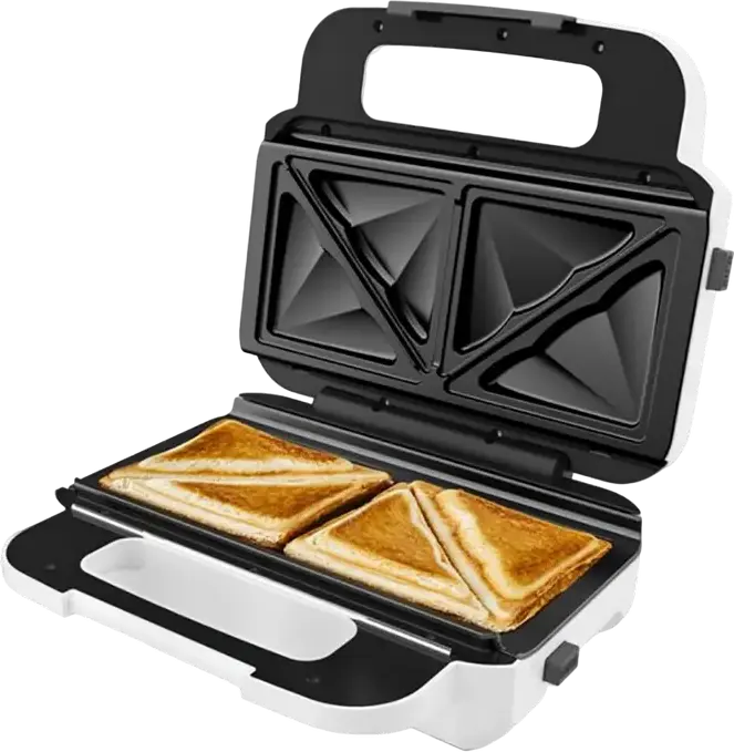 Сэндвичница и вафельница Tefal Snack XL SW701110, 850 Вт, съемные антипригарные панели (2 комплекта), индикаторы питания и готовности, белый/черный