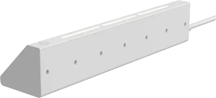 Proove Prism Socket Surge Protector Power Strip, 5 Schuko AC Outlets, 2 USB-A & 2 USB-C Ports, 3680W, 16A, 1.6m Cable, Overload Protection, White