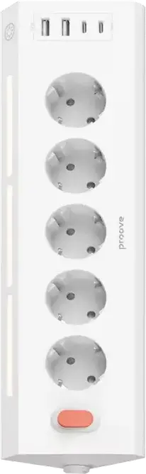 Prelungitor electric Proove Prism Socket, 5 Prize, 1,6m, Alb