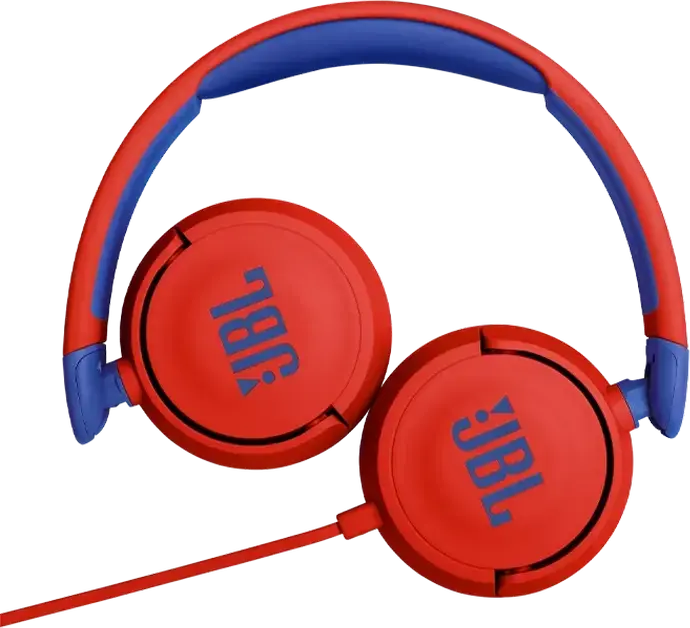 Проводные накладные наушники для детей JBL JR310, ограничение громкости 85 дБ, разъем 3.5 мм, встроенный микрофон и пульт, антизапутывающийся кабель