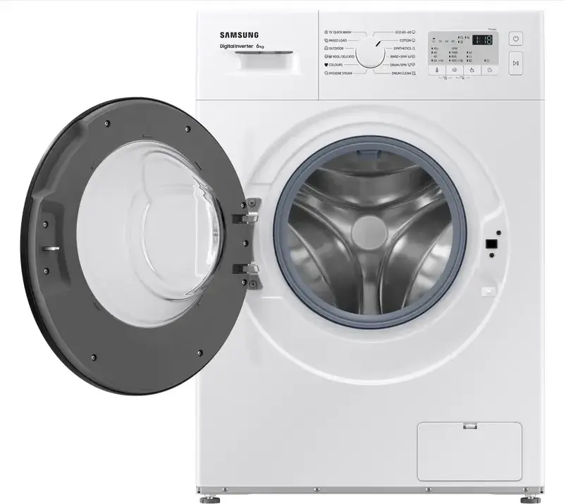 Mașină de spălat rufe cu încărcare frontală Samsung WW60A3120BH/LE, 6 kg, 1200 RPM, Digital Inverter, Hygiene Steam, Drum Clean, Display LED, Alb/Negru