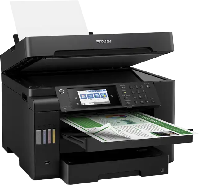 Epson EcoTank L15160 A3+ Multifunction Ink Tank Printer, Print Scan Copy Fax, PrecisionCore, 25 ppm, Duplex ADF, Wi-Fi Ethernet, Pigment Ink, Black