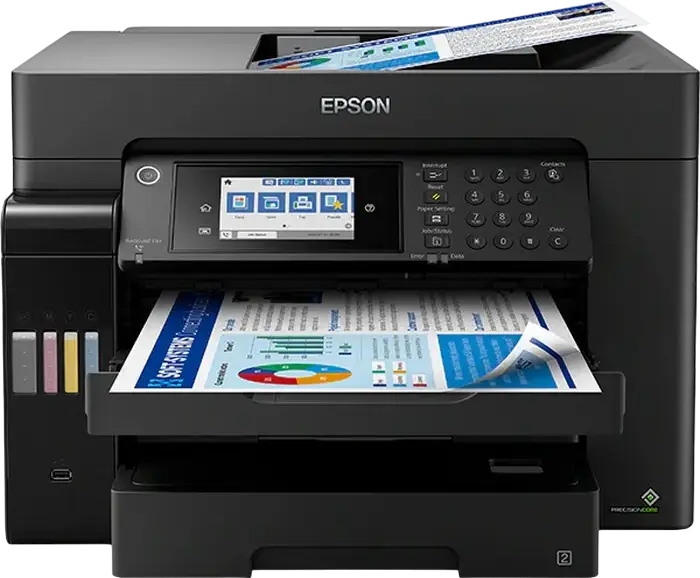 Epson EcoTank L15160 A3+ Multifunction Ink Tank Printer, Print Scan Copy Fax, PrecisionCore, 25 ppm, Duplex ADF, Wi-Fi Ethernet, Pigment Ink, Black