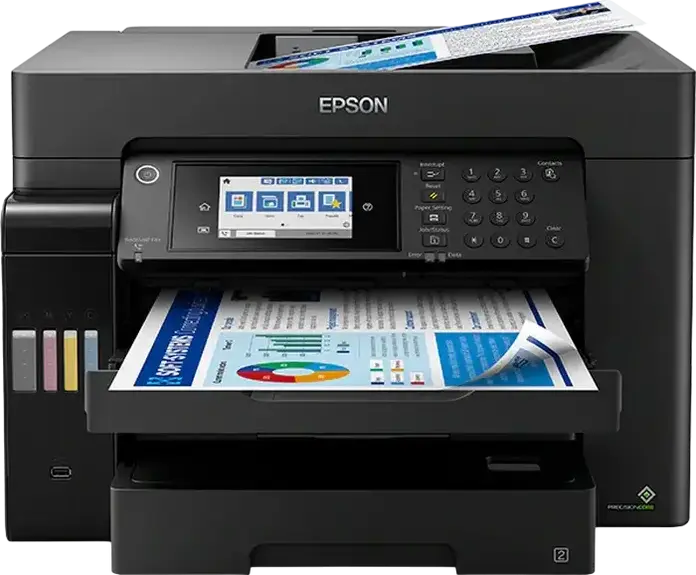 Epson EcoTank L15160 A3+ Multifunction Ink Tank Printer, Print Scan Copy Fax, PrecisionCore, 25 ppm, Duplex ADF, Wi-Fi Ethernet, Pigment Ink, Black