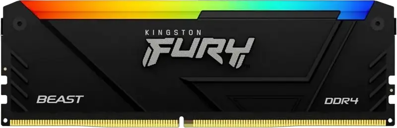 Kingston FURY Beast RGB 64GB (2x32GB) DDR4 3200MHz PC4-25600 CL16 RAM Memory Kit KF432C16BB2AK2/64, Dual-Rank, Intel XMP 2.0, Black Heat Spreader