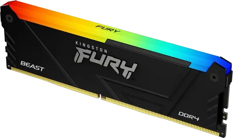 Kingston FURY Beast RGB 64GB (2x32GB) DDR4 3200MHz PC4-25600 CL16 RAM Memory Kit KF432C16BB2AK2/64, Dual-Rank, Intel XMP 2.0, Black Heat Spreader