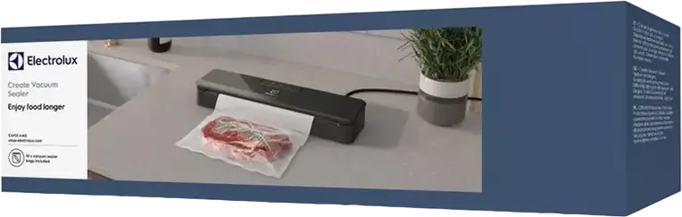Electrolux Create E4VS1-4AG Vacuum Sealer, 80W, Auto Vacuum & Seal, Pulse Manual Control, BPA-free Metal and Plastic Body, Black